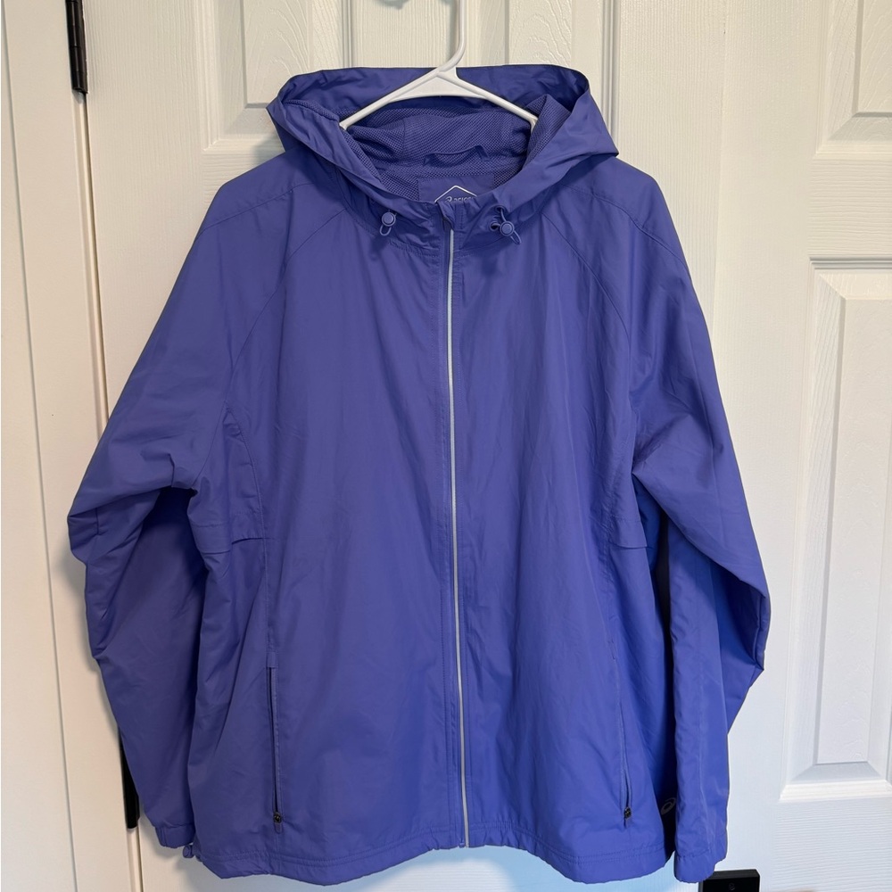 Asics Purple Rain/Wind Jacket, size L, color purple